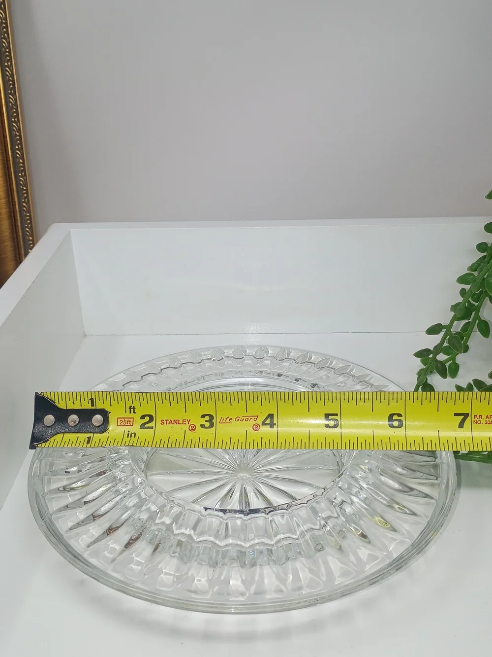 Clear Glass Serving Dish - Wine Bottle Coaster Elegant Starburst Design